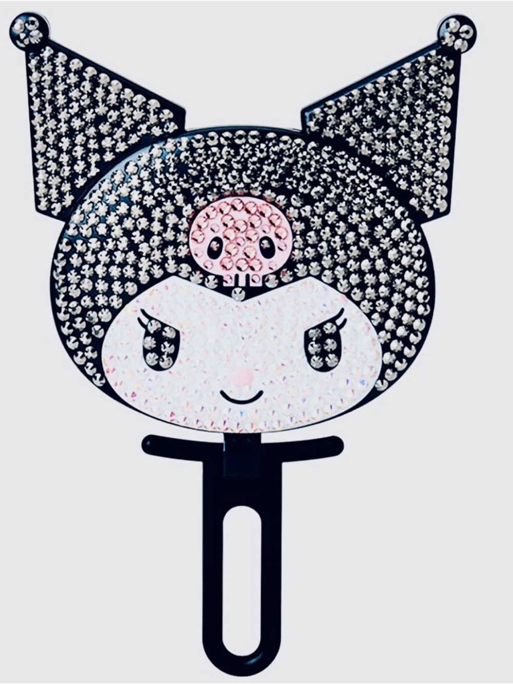 Sanrio - RARE Kuromi Crystal Embellished Black and Pink Vanity Mirror